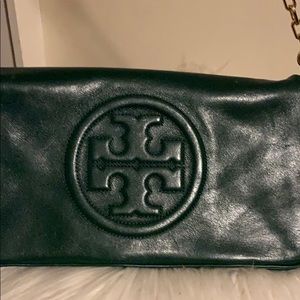Forest green Tory Burch clutch.